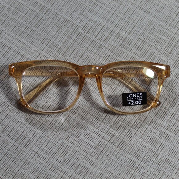 NWT Jones New York Translucent Peach Reading Glasses +2.00 - Picture 1 of 2